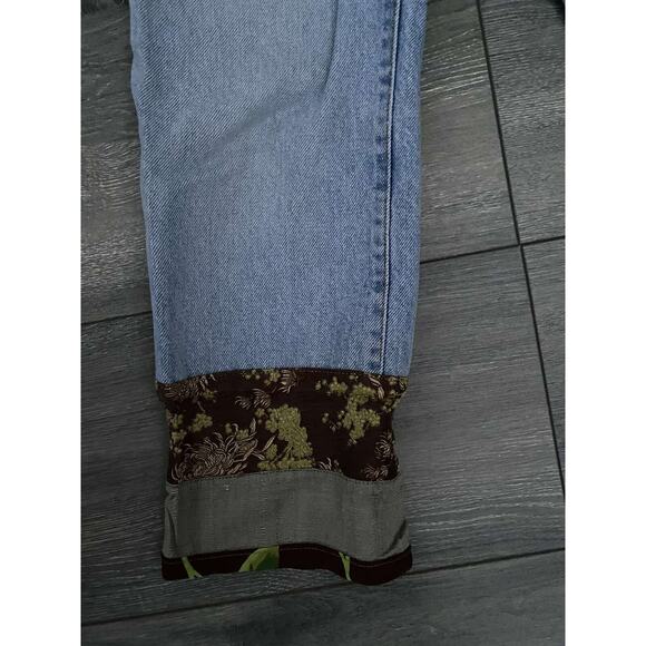 Billy Blues women's cropped jeans blue patches Y2K Size 26 Mid Rise A000167 - Picture 2 of 14